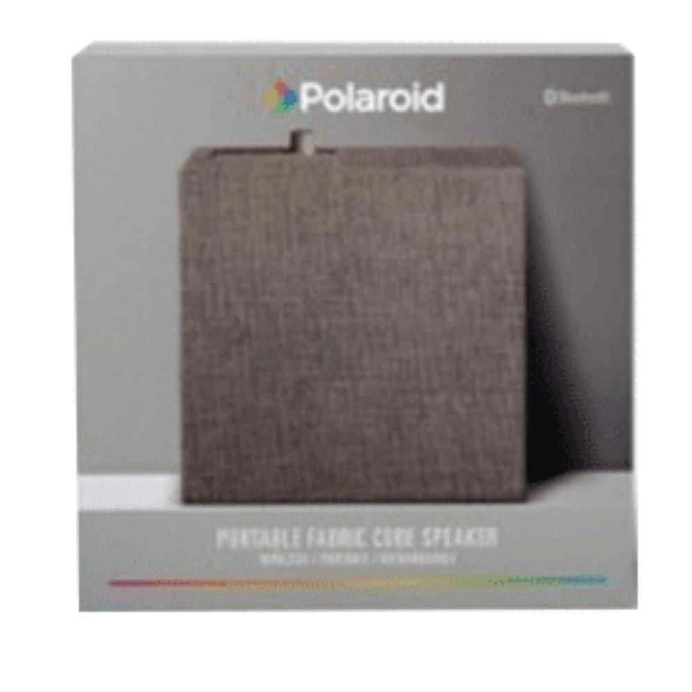 NEW Polaroid Portable Fabric Cube Speaker in Black Gray
